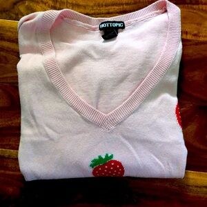 Oversized strawberry sweater vest